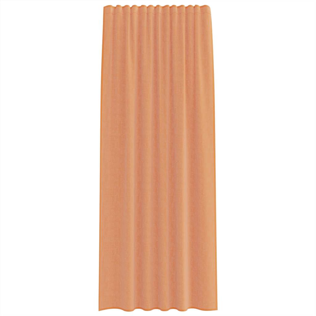 Voile Curtains with Rod Pockets 2 pcs Terracotta