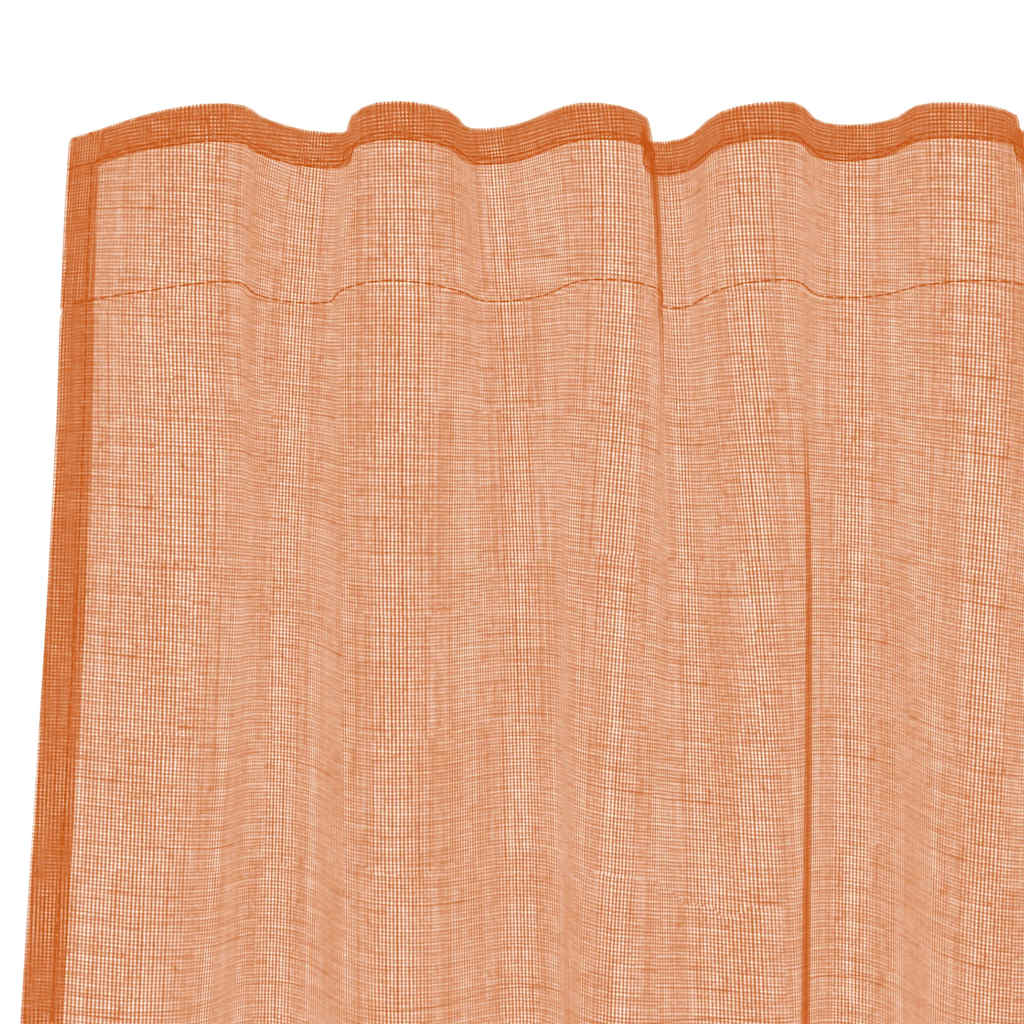 Voile Curtains with Rod Pockets 2 pcs Terracotta