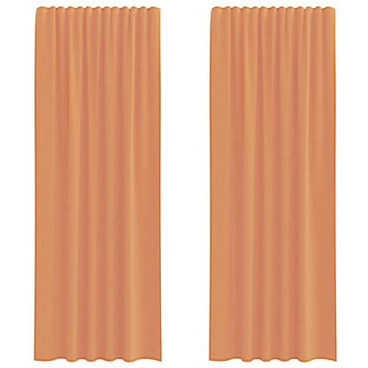 Voile Curtains with Rod Pockets 2 pcs Terracotta