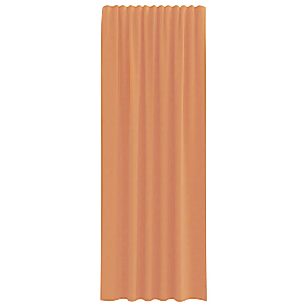 Voile Curtains with Rod Pockets 2 pcs Terracotta