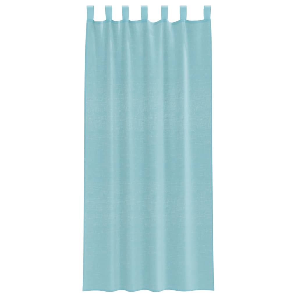 Voile Curtains with Rod Pockets 2 pcs Turquoise