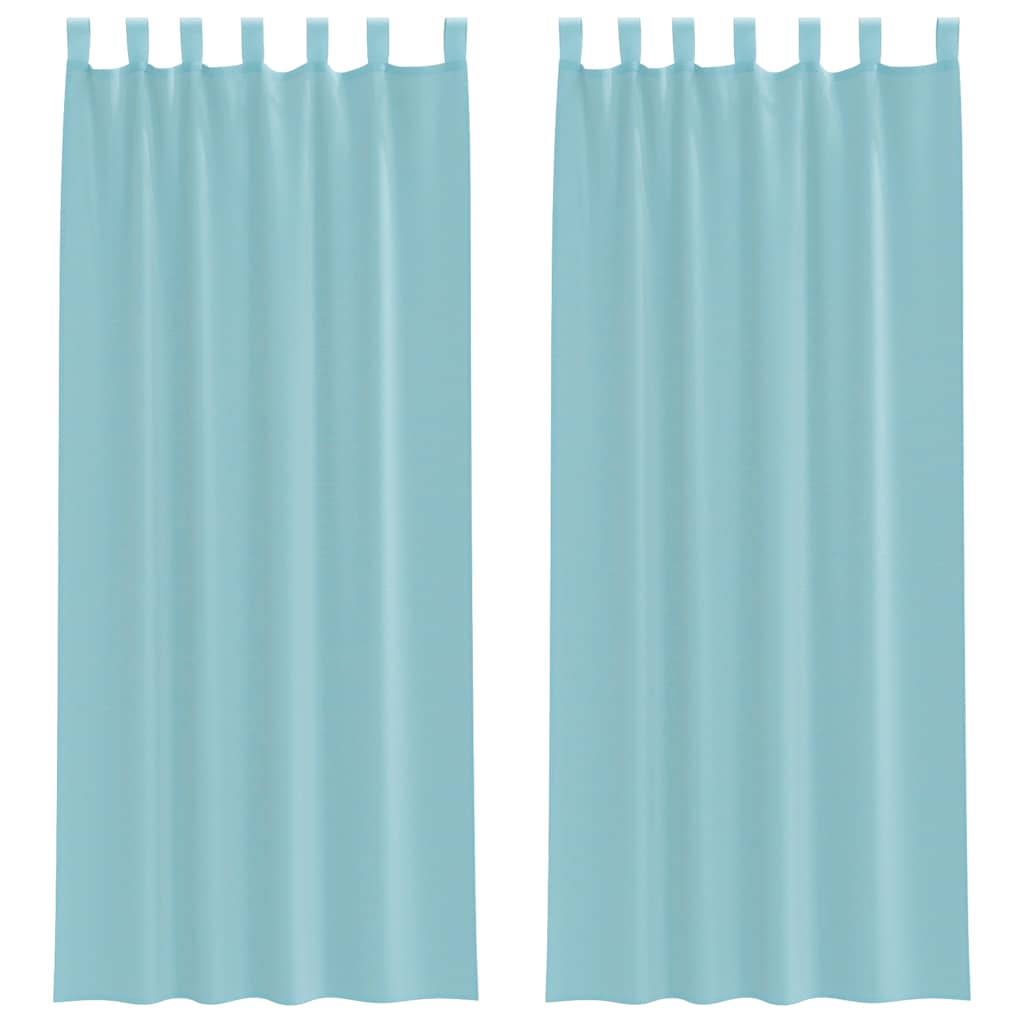 Voile Curtains with Rod Pockets 2 pcs Turquoise