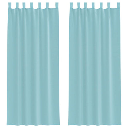 Voile Curtains with Rod Pockets 2 pcs Turquoise