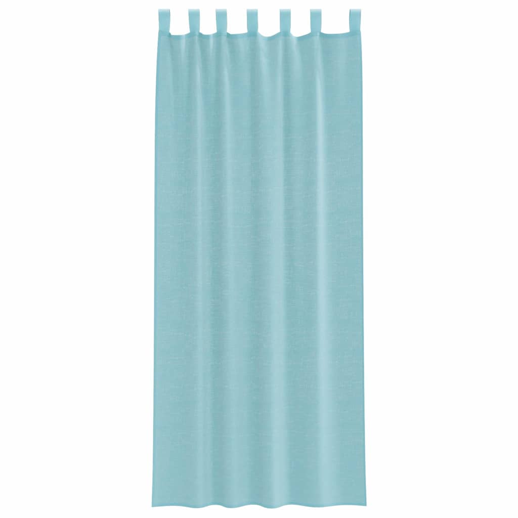 Voile Curtains with Rod Pockets 2 pcs Turquoise