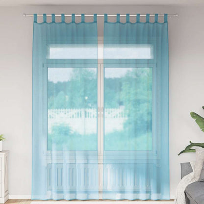 Voile Curtains with Rod Pockets 2 pcs Turquoise