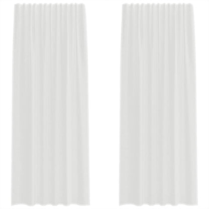 Voile Curtains with Rod Pockets 2 pcs White