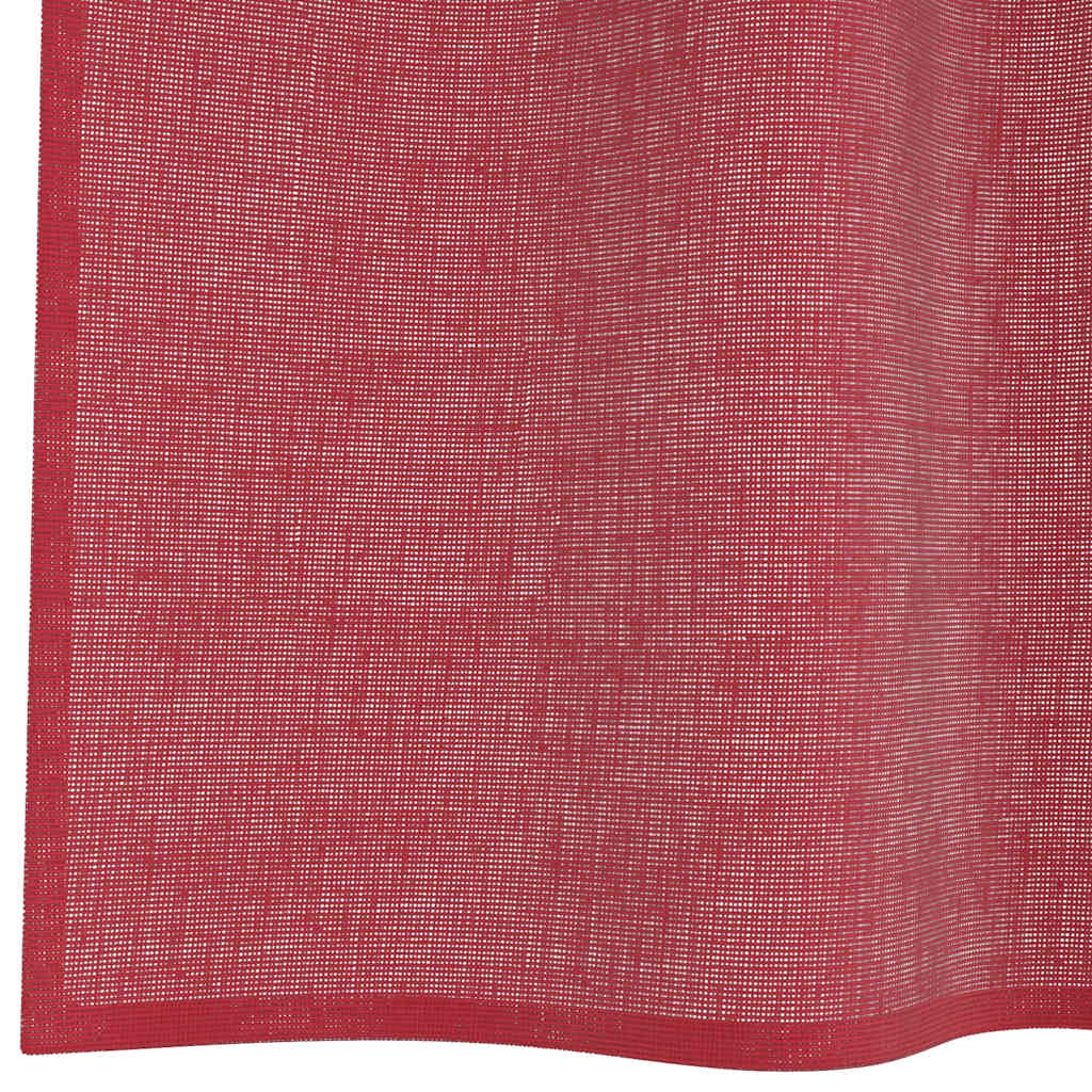 Voile Curtains with Rod Pockets 2 pcs Wine Red