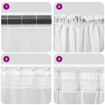 Voile Curtains with Rod Pockets 2 pcs Wine Red