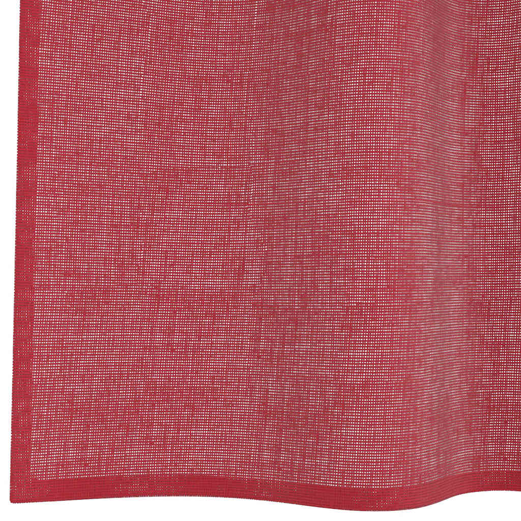 Voile Curtains with Rod Pockets 2 pcs Wine Red
