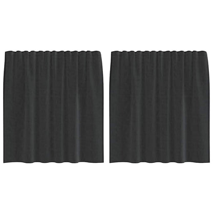 Voile Curtains with Tab Top 2 pcs Black