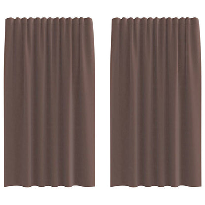 Voile Curtains with Tab Top 2 pcs Brown