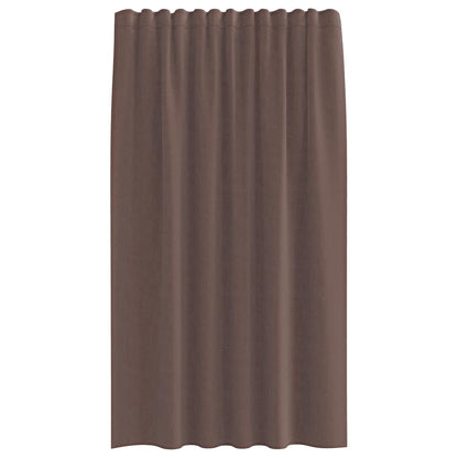 Voile Curtains with Tab Top 2 pcs Brown