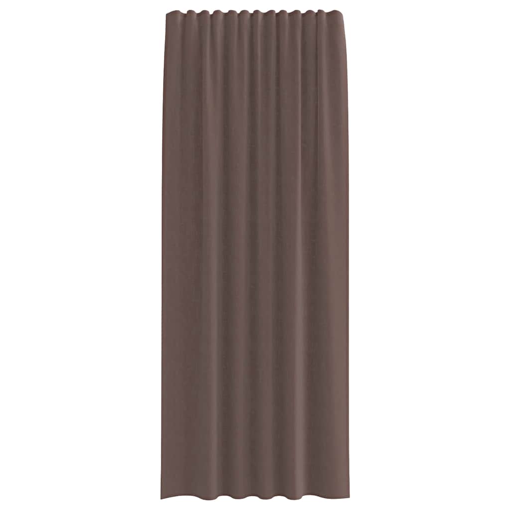 Voile Curtains with Tab Top 2 pcs Brown
