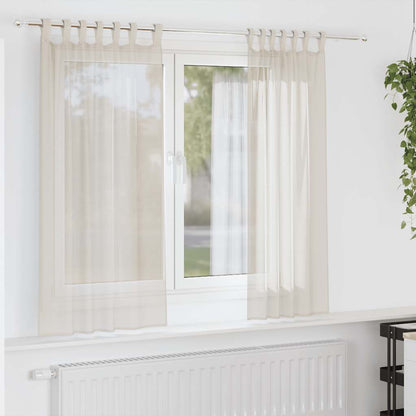 Voile Curtains with Tab Top 2 pcs Cream