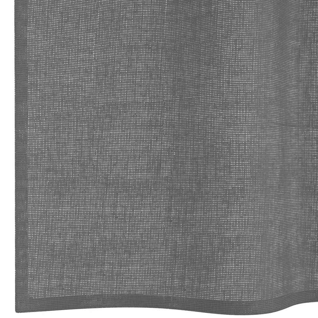 Voile Curtains with Loops 2 pcs Dark Grey 140x225 cm
