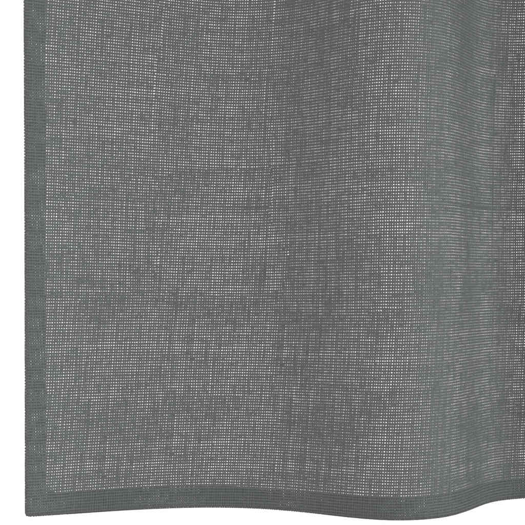 Voile Curtains with Loops 2 pcs Dark Grey 140x260 cm