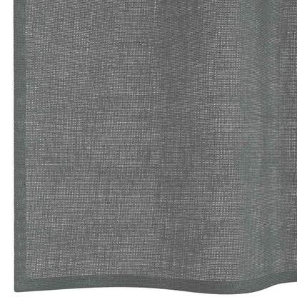 Voile Curtains with Loops 2 pcs Dark Grey 140x260 cm