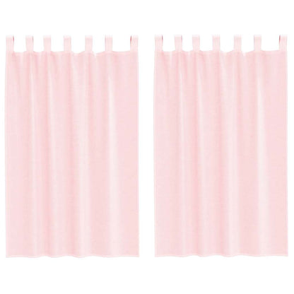 Voile Curtains with Loops 2 pcs Light Pink 140x175 cm