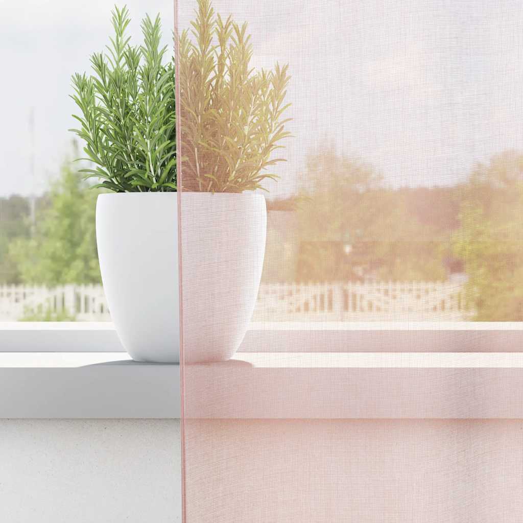 Voile Curtains with Loops 2 pcs Light Pink 140x175 cm