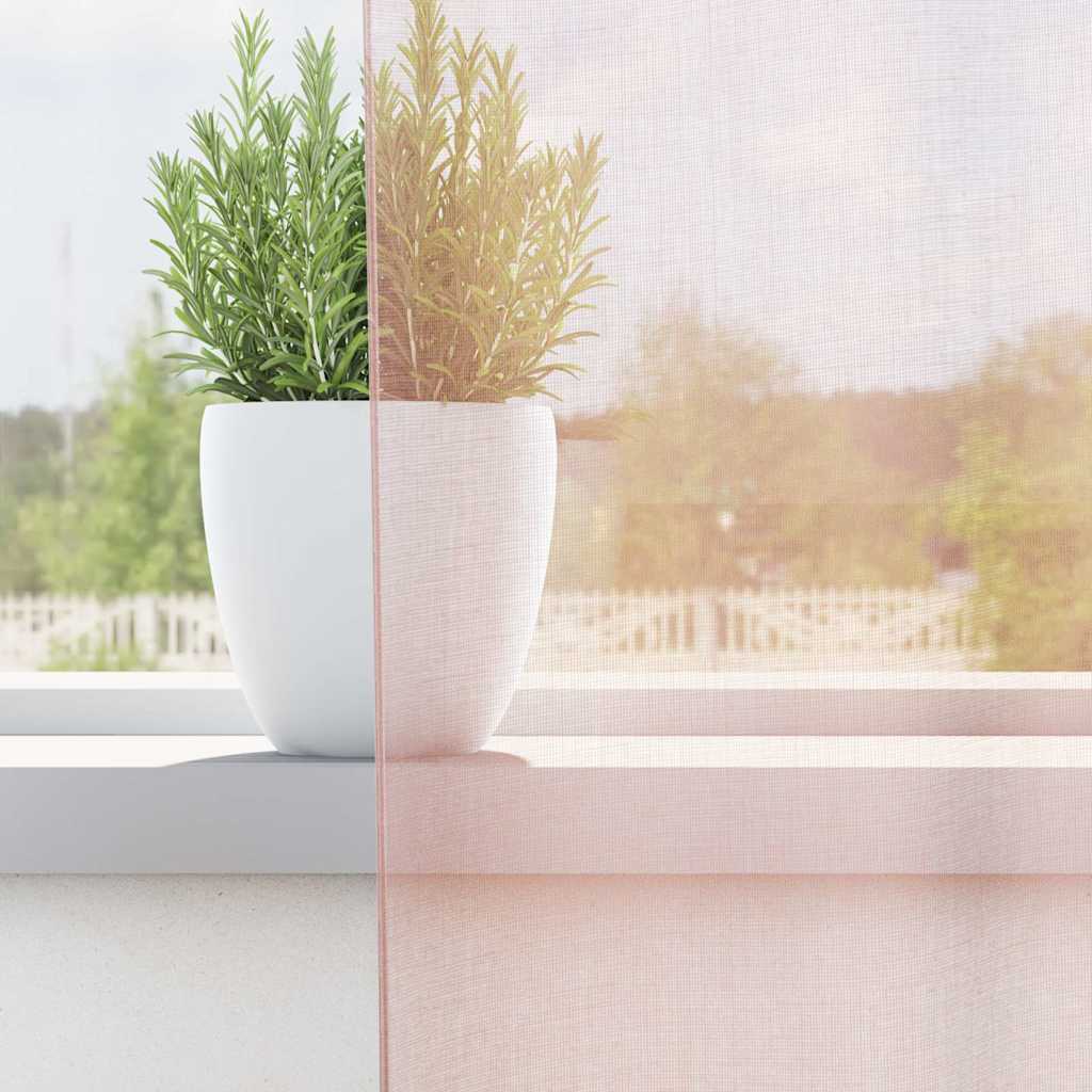 Voile Curtains with Loops 2 pcs Light Pink 140x175 cm