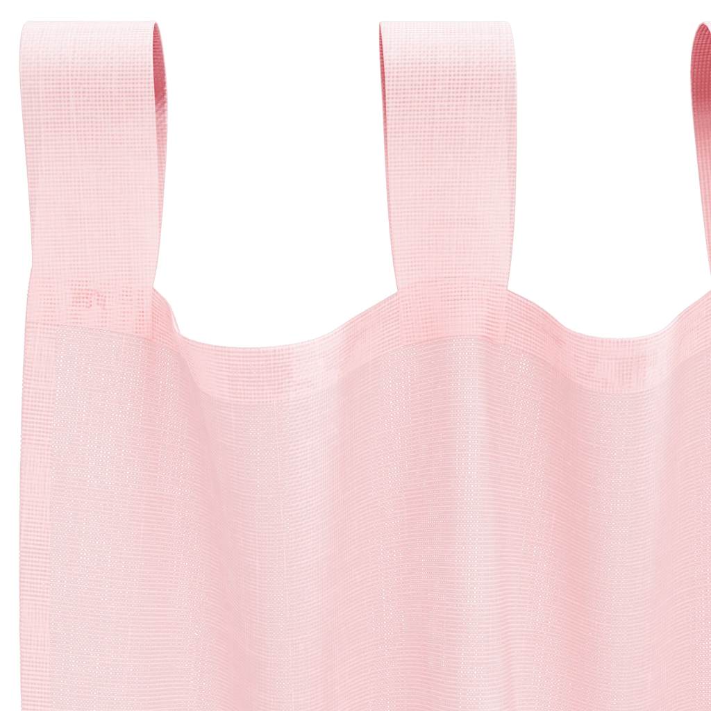 Voile Curtains with Loops 2 pcs Light Pink 140x175 cm