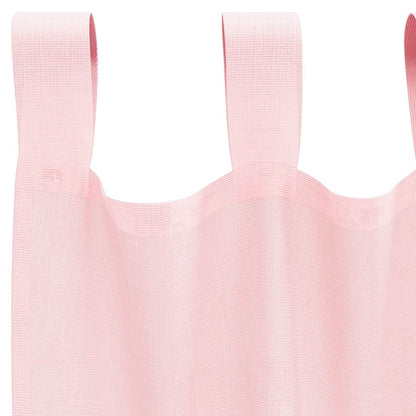 Voile Curtains with Loops 2 pcs Light Pink 140x225 cm