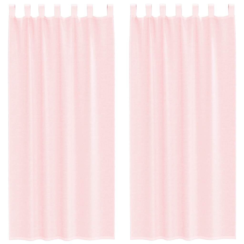 Voile Curtains with Loops 2 pcs Light Pink 140x245 cm