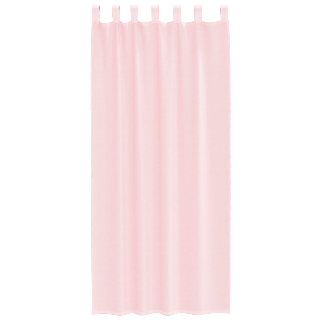 Voile Curtains with Loops 2 pcs Light Pink 140x245 cm