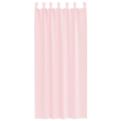 Voile Curtains with Loops 2 pcs Light Pink 140x245 cm