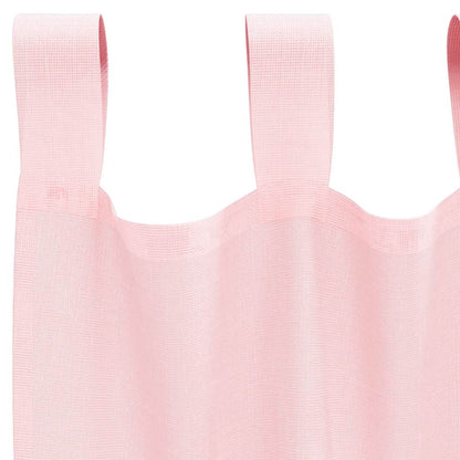 Voile Curtains with Loops 2 pcs Light Pink 140x260 cm