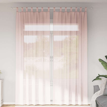 Voile Curtains with Loops 2 pcs Light Pink 140x260 cm