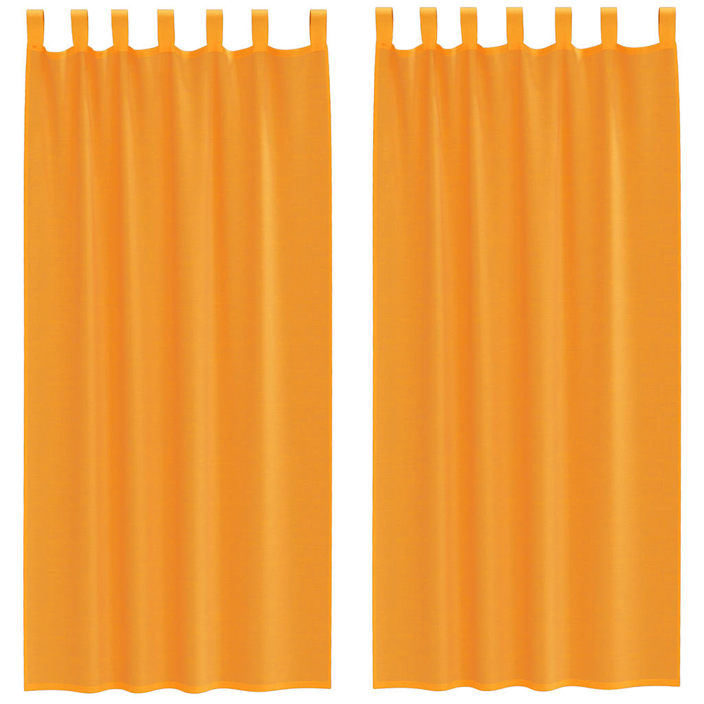 Voile Curtains with Loops 2 pcs Orange 140x245 cm