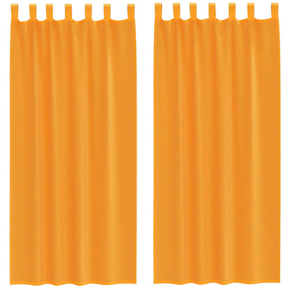 Voile Curtains with Loops 2 pcs Orange 140x245 cm