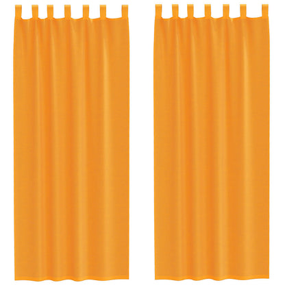 Voile Curtains with Loops 2 pcs Orange 140x260 cm