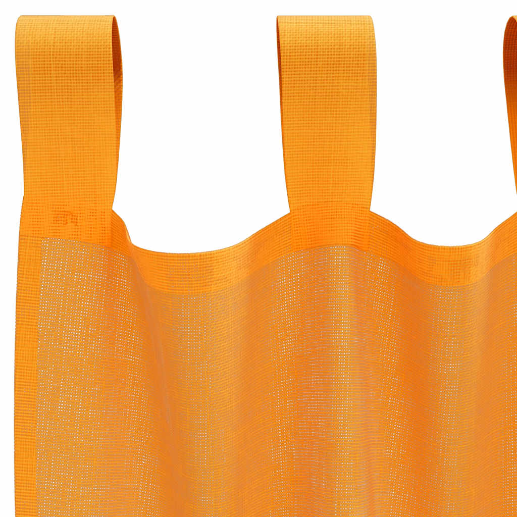 Voile Curtains with Loops 2 pcs Orange 140x260 cm