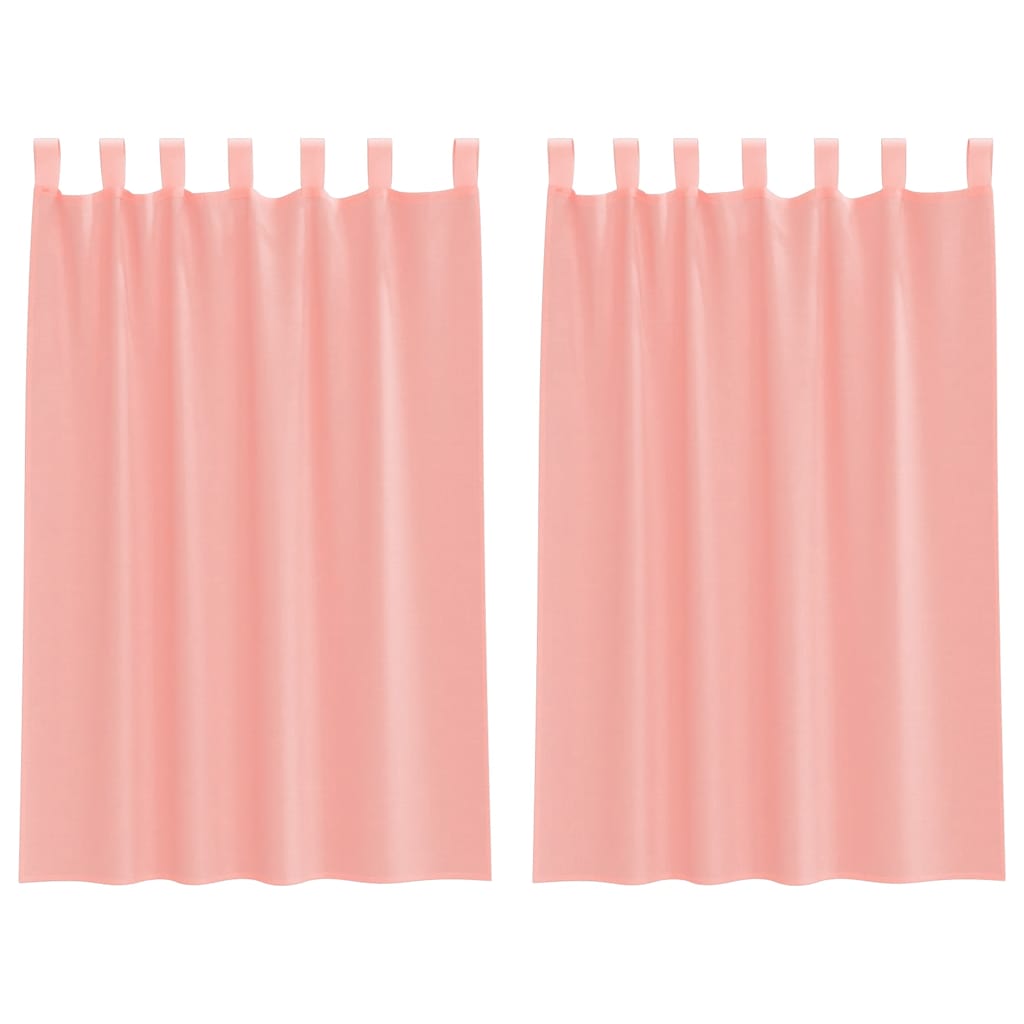 Voile Curtains with Loops 2 pcs Pink 140x175 cm