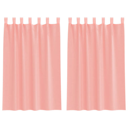 Voile Curtains with Loops 2 pcs Pink 140x175 cm