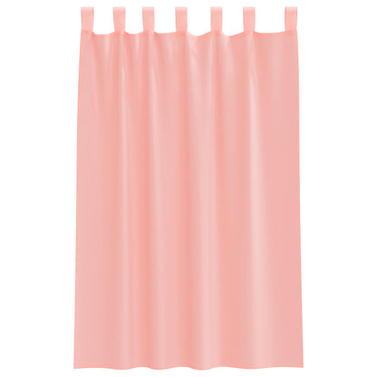 Voile Curtains with Loops 2 pcs Pink 140x175 cm