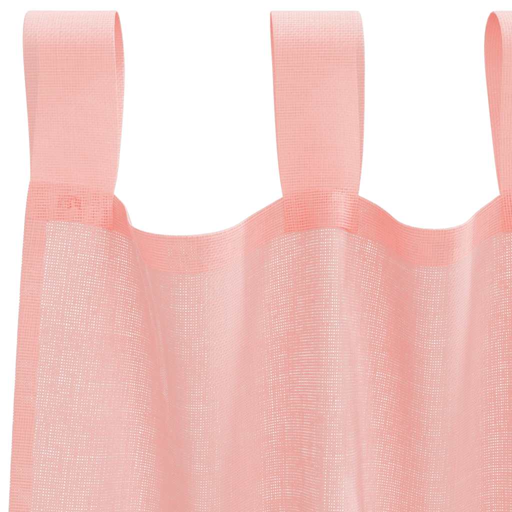 Voile Curtains with Loops 2 pcs Pink 140x175 cm