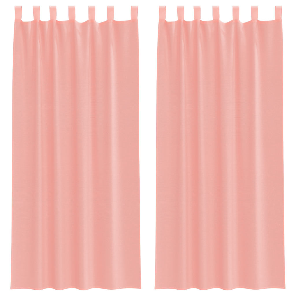 Voile Curtains with Loops 2 pcs Pink 140x225 cm