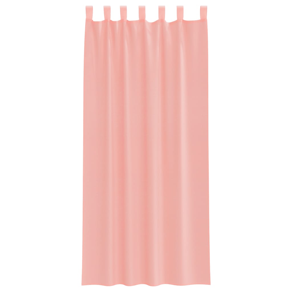 Voile Curtains with Loops 2 pcs Pink 140x225 cm