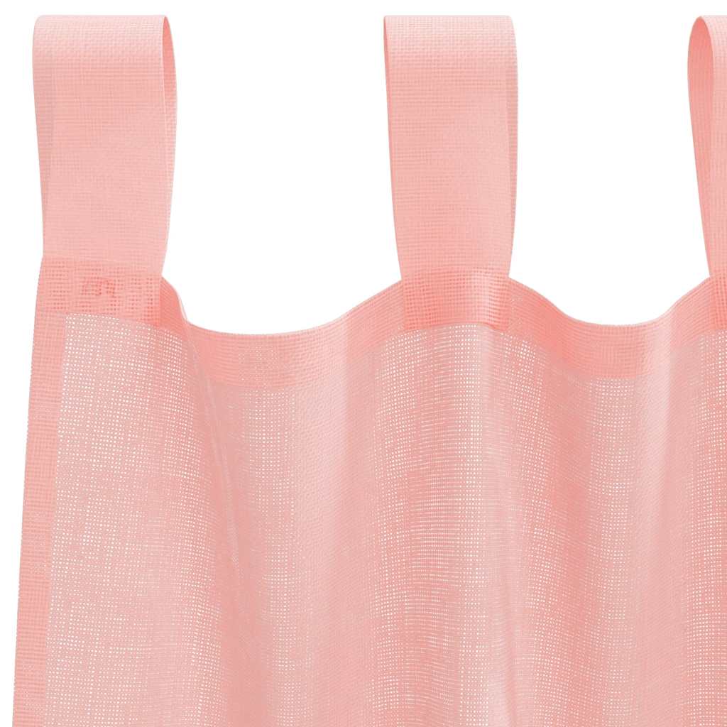 Voile Curtains with Loops 2 pcs Pink 140x225 cm
