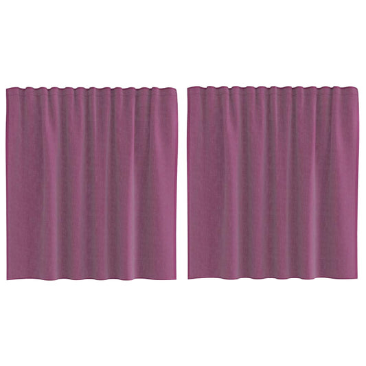 Voile Curtains with Loops 2 pcs Purple 140x140 cm