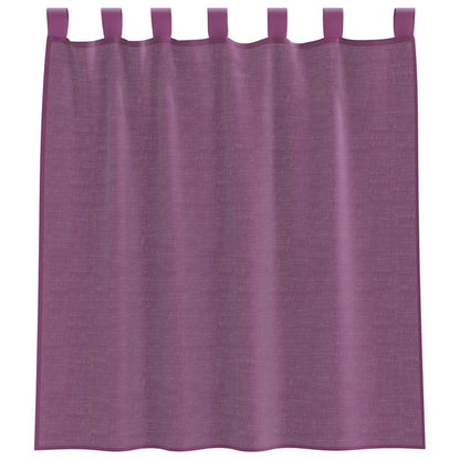 Voile Curtains with Loops 2 pcs Purple 140x140 cm