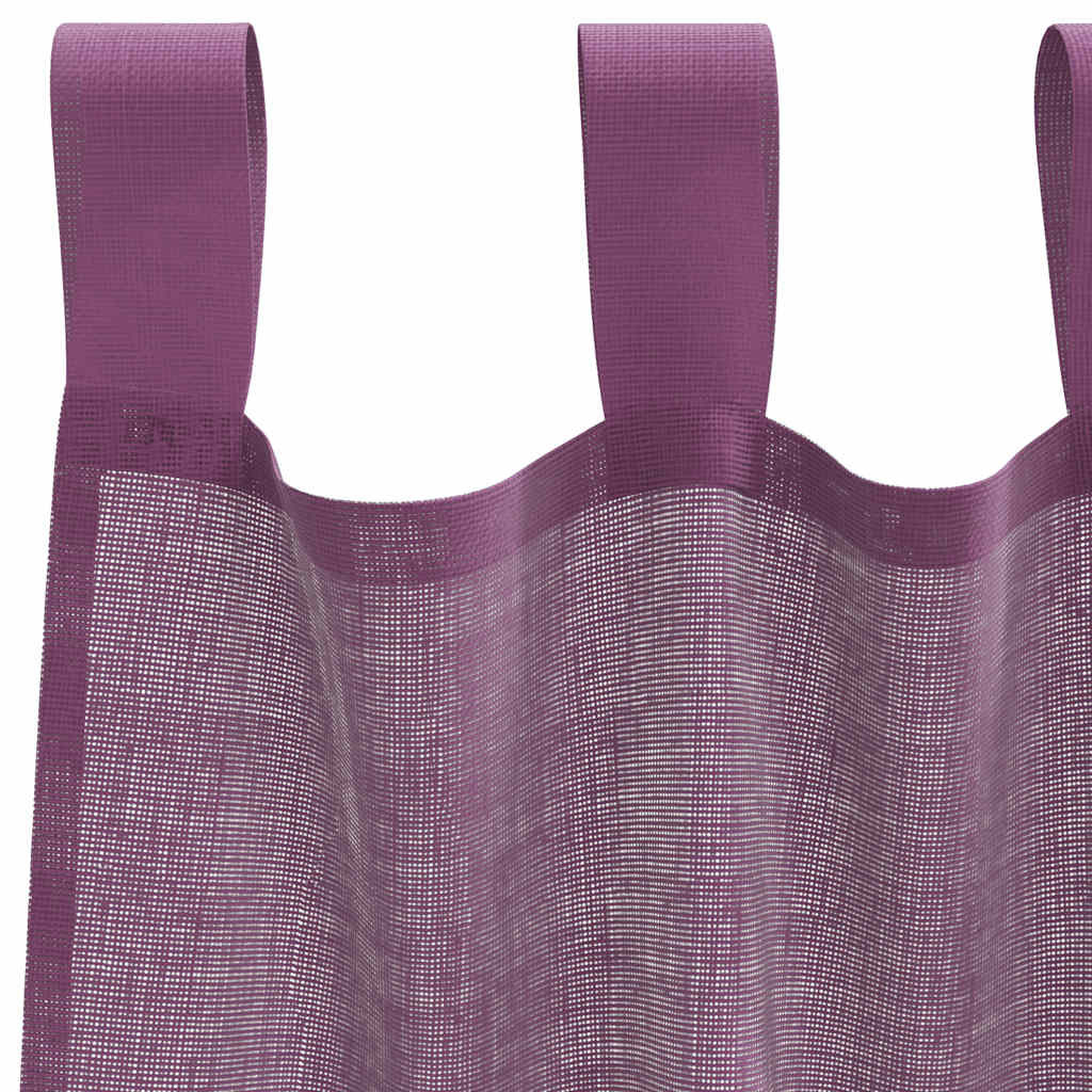 Voile Curtains with Loops 2 pcs Purple 140x245 cm