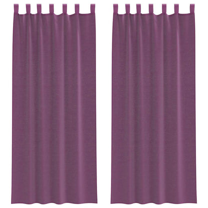 Voile Curtains with Loops 2 pcs Purple 140x260 cm
