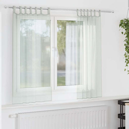 Voile Curtains with Loops 2 pcs Light Grey 140x140 cm