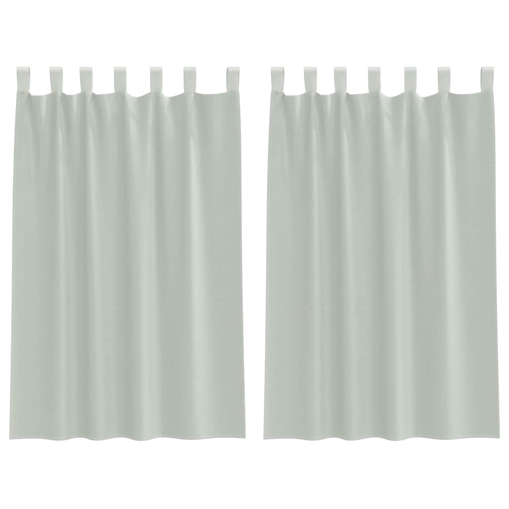 Voile Curtains with Loops 2 pcs Light Grey 140x175 cm