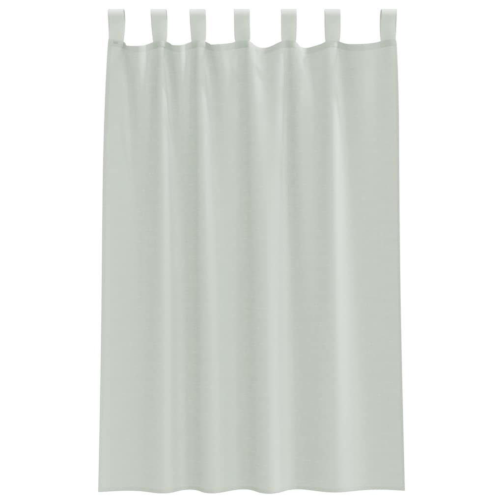 Voile Curtains with Loops 2 pcs Light Grey 140x175 cm