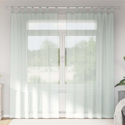 Voile Curtains with Loops 2 pcs Light Grey 140x225 cm